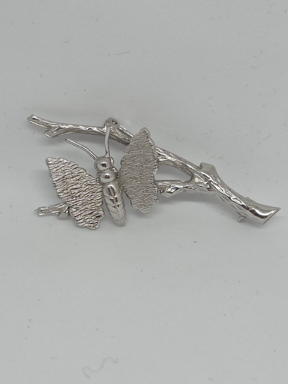 Signed Ekelund Sterling Butterfly On Branch Brooch RARE Vintage Estate Piece